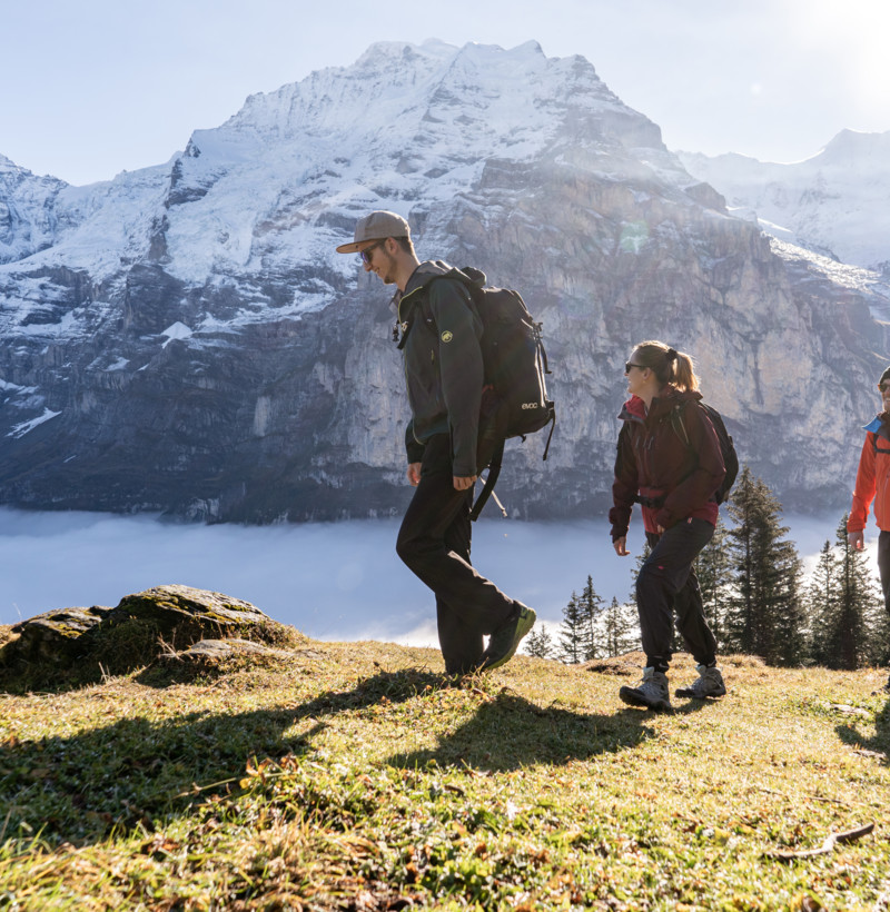 Wandern über dem Nebelmeer in Mürren-1
